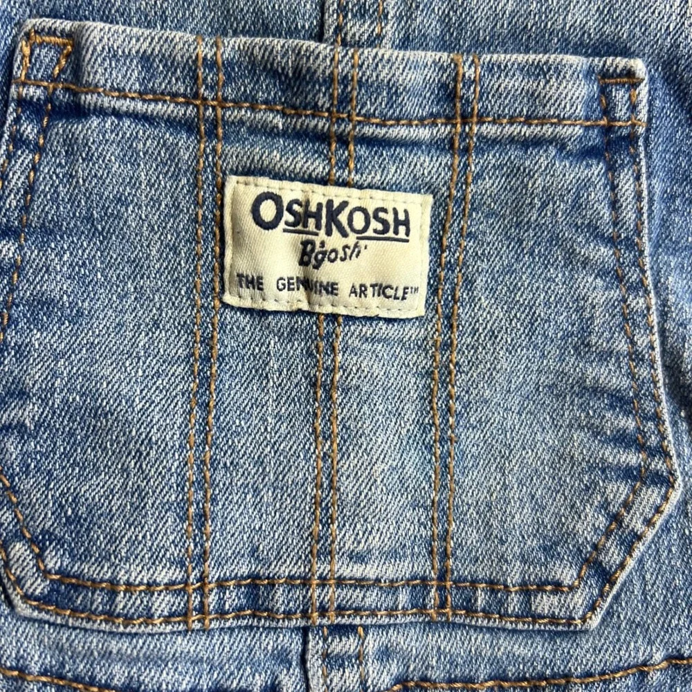 Vintage OshKosh Bgosh Toddler Baby Floral‎ Embroidered Denim Overalls 2T Boho
